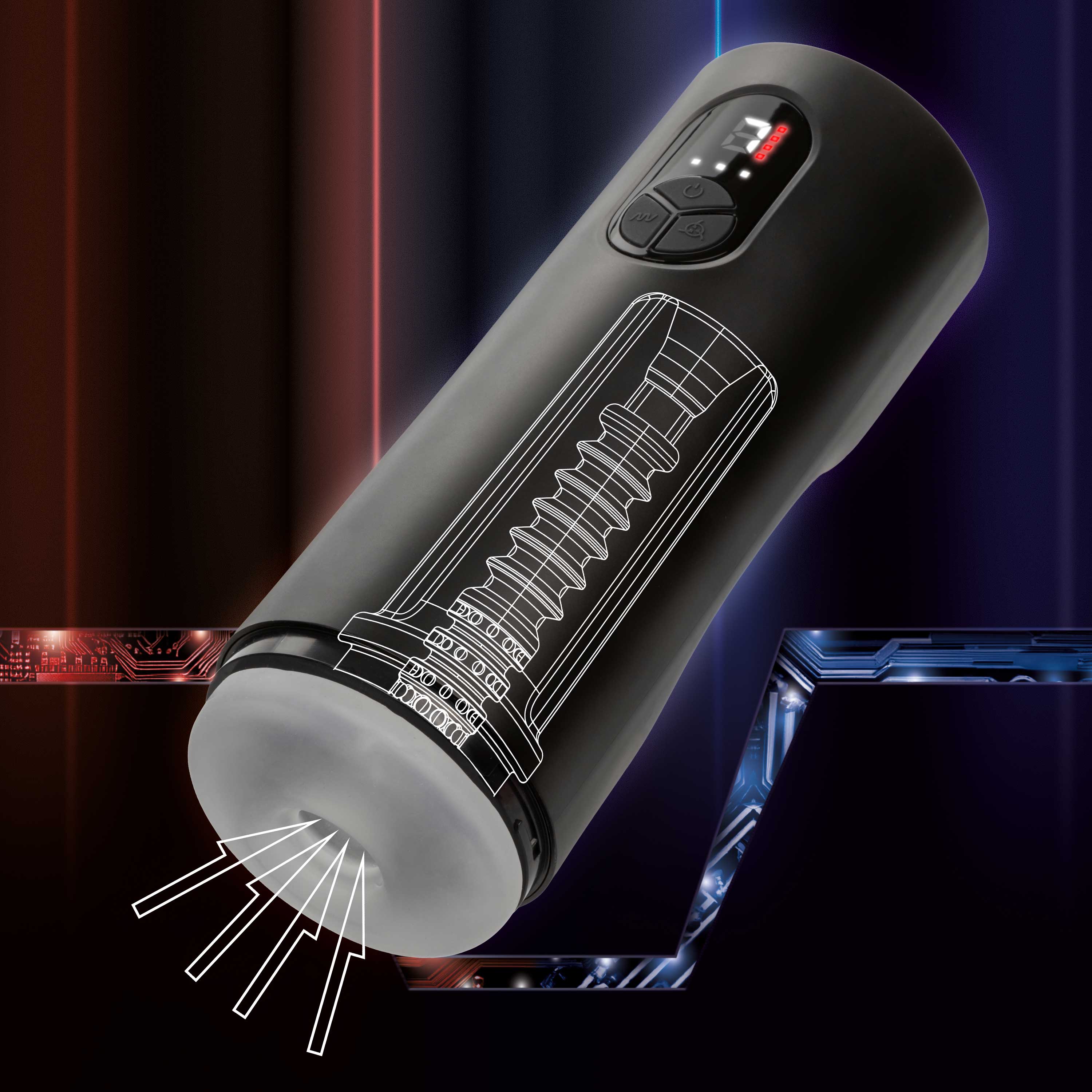 Image of ID 1347771297 Bionic Sucking and Vibrating Masturbator - Black