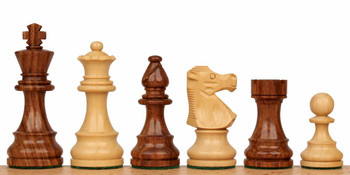 Image of ID 1349054108 French Lardy Staunton Chess Set with Golden Rosewood & Boxwood Pieces - 275" King
