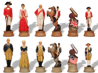 Image of ID 1351828544 American Revolutionary War Hand Painted Theme Chess Set