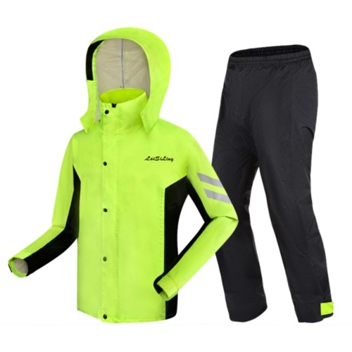 Image of ID 1352894082 Cycling Raincoat and Pants Set Lightweight Reflective Motorcycle Windbreaker Jackets Pants with Mask Caps Pocket