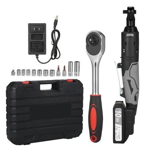 Image of ID 1352894676 Cordless Electric Ratchet Wrench Set 3/8'' 320 RPM 21V Battery Powered Ratcheting Wrench Tool Kit 2000mAh Lithium-Ion Batteries and Fast Charge Variable Speed Trigger