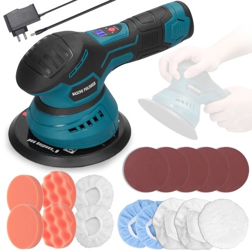 Image of ID 1352894951 6inch Cordless Eccentric Car Polisher 8 Gears of Speeds Adjustable Electric Auto Polishing Machine Multifunctional Metal Waxing Wood Grinding Rust Removal Machine