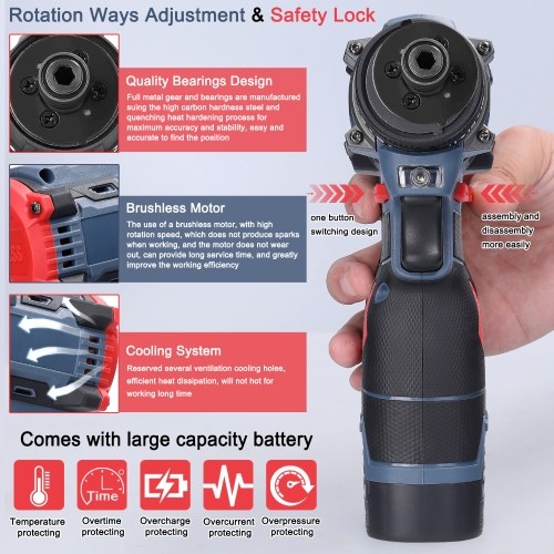 Image of ID 1352894956 168V Multi-function Electric Screwdriver 45Nm Torque Brushless Motor Practical Screw Driver for Home Appliances Furniture Installation Automotive Electronics Repairing