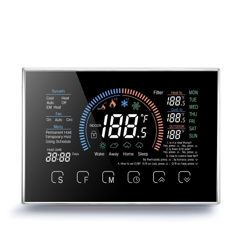 Image of ID 1352895044 WiFi Smart Heat Pump Room Thermostat Temperature Controller 48 Inch Color LCD Screen Programmable Touch Control (Without WiFi)