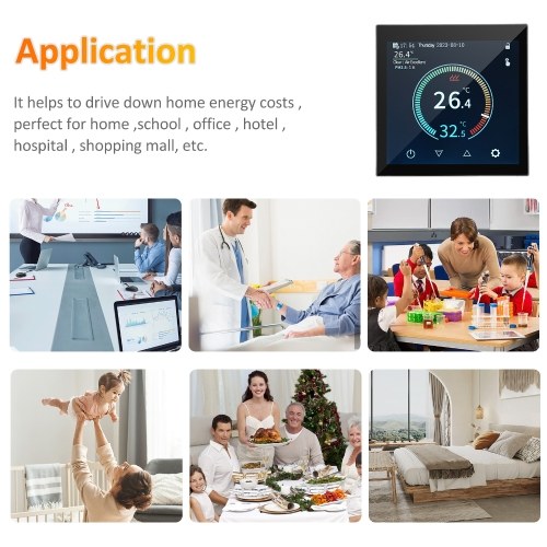 Image of ID 1352895173 HYT001 WIFI Smart Heating Thermostat Digital Temperature Controller Mobile Phone APP Control Touchscreen LCD Display Weekly Programmable Thermostat Anti-freeze for Home School Office Hotel Smart Life APP Control