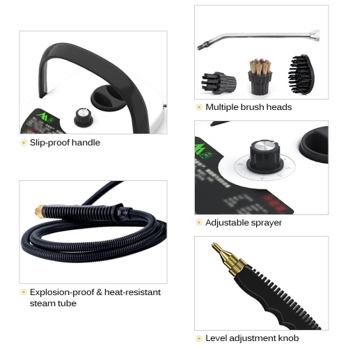 Image of ID 1352895852 2500W Portable Handheld Steam Cleaner High Temperature Pressurized Steam Cleaning Machine with Brush Heads and Gloves for Kitchen Furniture Bathroom Car