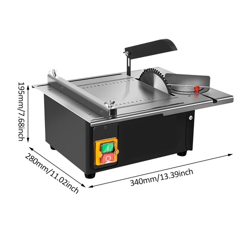Image of ID 1352896083 2500W 340mm*280mm Woodworking Decoration Table Saw Newly Upgraded Stainless Steel Table Top with Angle Ruler and Adjustable Backing
