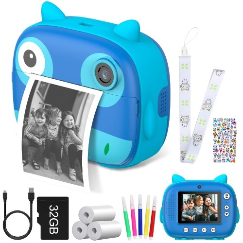 Image of ID 1352896170 1080P Cute Kids Instant Camera 12MP Kids Digital Camera with 3 Printing Paper Rolls 24inch IPS Screen