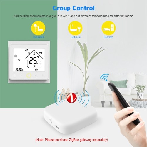 Image of ID 1352896914 Tuya ZigBee30 Smart Thermostat 5A Weekly Programmable Temperature Controller APP Control Voice Control Compatible with Alexa/ Google Home for Water Floor Heating for Home Offices Villas
