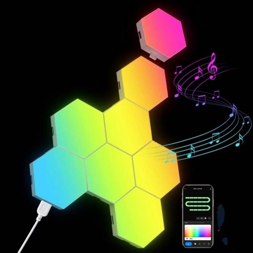 Image of ID 1352897161 DIY BT Graffiti Wifi Voice Control Hexagonal Gaming Honeycomb Strange Light Board Splicing Quantum Atmosphere Wall Lamp