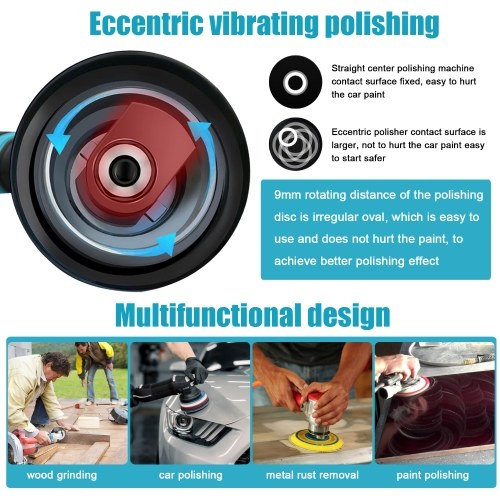 Image of ID 1352897412 Cordless Eccentric Car Polisher 8 Gears of Speeds Adjustable Electric Auto Polishing Machine Multifunctional Metal Waxing Wood Grinding Rust Removal Machine