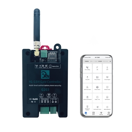 Image of ID 1352897845 GSM 4G G203 Gate Controller Wireless Remote GSM Gate Opener Support for Ordinary User Authorization Callny APP Control