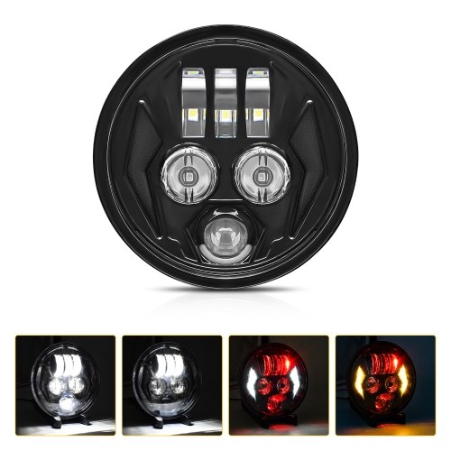 Image of ID 1352897868 1Pcs 575 inch Motorcycle LED Headlight Motorcycle Projector Headlamp Super Wide Angle Driving Light