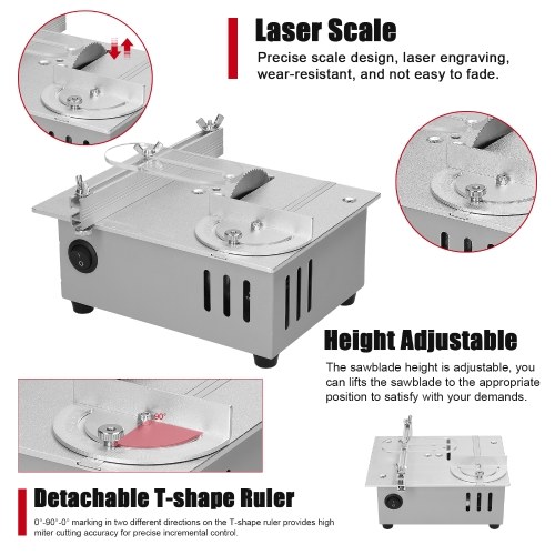 Image of ID 1352898246 Multifunctional Tablesaw 96W Electric Desktop Saws Small Household DIY Sawblade Height Adjustable Cutting Tool Woodworking Machine