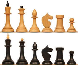 Image of ID 1354699040 Queen's Gambit Series Final Game Chess Set with Ebonized & Boxwood Pieces - 4" King