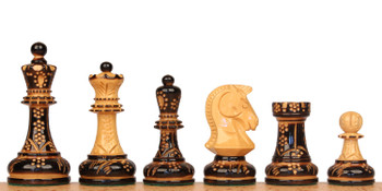 Image of ID 1354699045 Dubrovnik Series Chess Set with Burnt Boxwood Pieces - 39" King