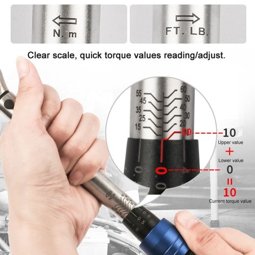 Image of ID 1356258443 Adjustable Torque Wrench Set 1/4Inch 3/8Inch Drive Spanner Kit 5-30Nm 10-60Nm Hand Tool Bicycle Motorbike Car Repairing Accessory