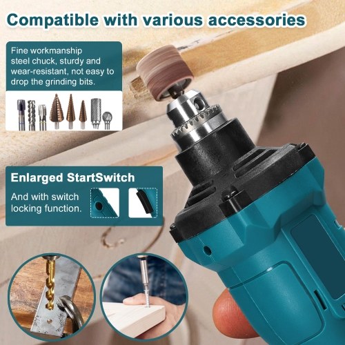 Image of ID 1356258829 Lithium Battery Brushless Grind Tool 6mm Chuck Electric Polishing Machine Portable Grinding Machine Electric Engraving Tool Speed Adjusatble Grind Tool