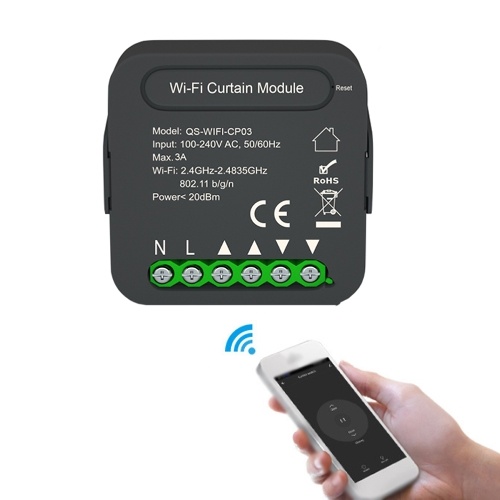 Image of ID 1356258850 5Pcs QS-WIFI-CP03 Tuya WiFi Intelligent Curtain Switch Module Home Curtain Modification Module Mobilephone Device Sharing Timing Function APP Remotes Control Compatible with Alexa Google Home Voice Control