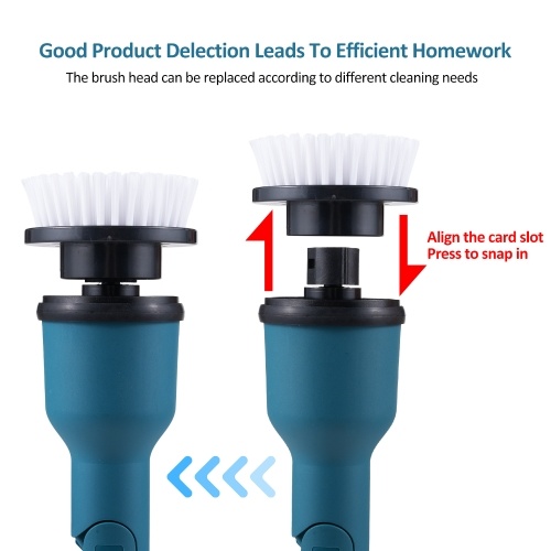 Image of ID 1360780869 21V Electric Spin Scrubber Multi-Function Lithium Retractable Cleaning Brush Cordless Shower Cleaning Brush with 8 Replaceable Brush Heads 2 Adjustable Speeds and Adjustable Extension Handle 1000RPM Electric Spin Power Scrubber for Bathroom 