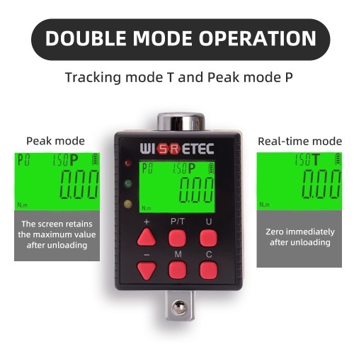 Image of ID 1360780882 Digital Torque Meter Digital Backlight Display Wrench Torque Tester Two Working Modes Adjustable Five Units Switchable with Buzzer and LED Indicator Light Function