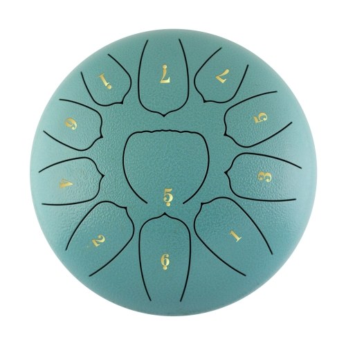 Image of ID 1360781009 6 Inch Steel Tongue Drum 11 Notes Handpan Drum with Drum Mallet Finger Picks