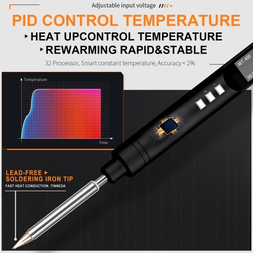 Image of ID 1360781198 PTS200 Max 100W 096inch OLED Display Intelligent Soldering Iron ESP32 Open Source Soldering Pen Type-C Interface Support PD20/30 Charging Protocol with Auto Sleep Function