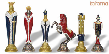 Image of ID 1374426485 Renaissance Theme Hand Painted Metal Chess Set by Italfama