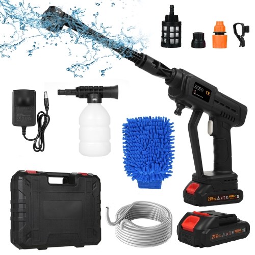 Image of ID 1375547550 Handheld Pressure Washer 21V Car Wash Gun 2pcs Rechargeable 1500*5mah Battery 6in1 Multiple Injection Modes Toolbox Package