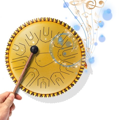 Image of ID 1375547586 Steel Tongue Drum 15 Inch 21 Notes C Key Percussion Instrument Balmy Drum with Drum Mallets