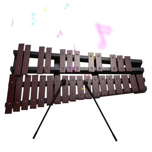 Image of ID 1375547736 30 Note Glockenspiel Foldable Xylophone Wooden Frame 5mm Thickness Aluminum Bars Percussion Musical Instrument
