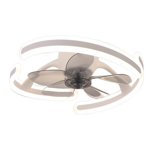 Image of ID 1375547834 Modern Ceiling Fan Lamp Semi-Flush Mount Ceiling Fan with Dimmable LED Lights 3 Light Colors 6 Wind Speeds
