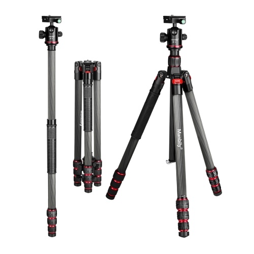 Image of ID 1375548114 Manbily MC-284 681-inch Foldable Tripod Camera Stand with Ball Head Carbon Fiber