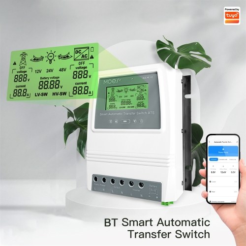 Image of ID 1375548434 MOES Tuya BT Intelligent Dual Power Controller 80A 16KW ATS Automatic Transfer Switch for Off-Grid Solar Wind System Switching