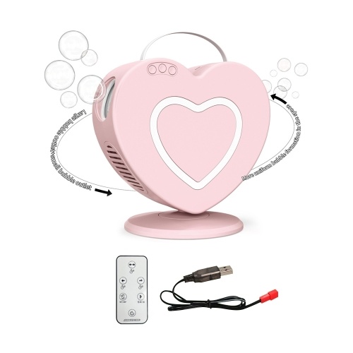 Image of ID 1375548898 ES-73 Electric Bubble Machine for Outdoor Wedding Party Interactive Heart Shape Rechargeable Battery Portable Bubble Maker Multi-hole Remote Control