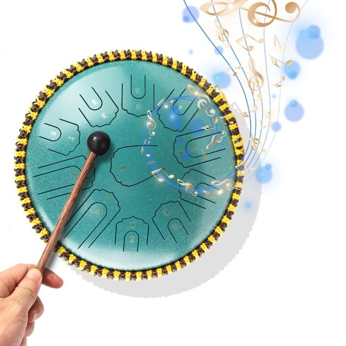 Image of ID 1375548983 Steel Tongue Drum 15 Inch 21 Notes C Key Percussion Instrument Balmy Drum with Drum Mallets