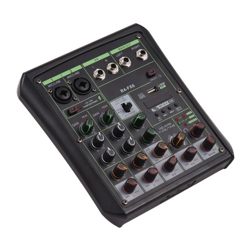 Image of ID 1375549156 R4-FX6 6 Channel Audio Mixer 48V Phantom Power OTG Mixing Console