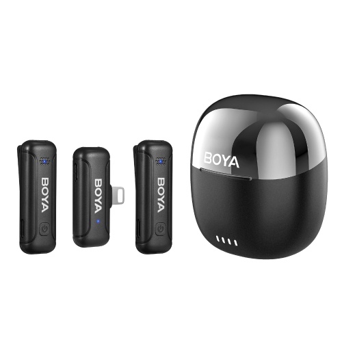 Image of ID 1375549338 BOYA BY-WM3T-D2 Wireless Microphone System with 1 Receiver + 2 Transmitters + Charging Box Compatible with IOS Lightning Digital Output Equipment