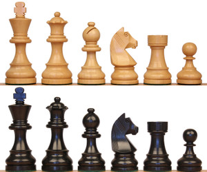 Image of ID 1375710394 The Queen's Gambit Chess Set with Ebonized & Boxwood Pieces - 375" King