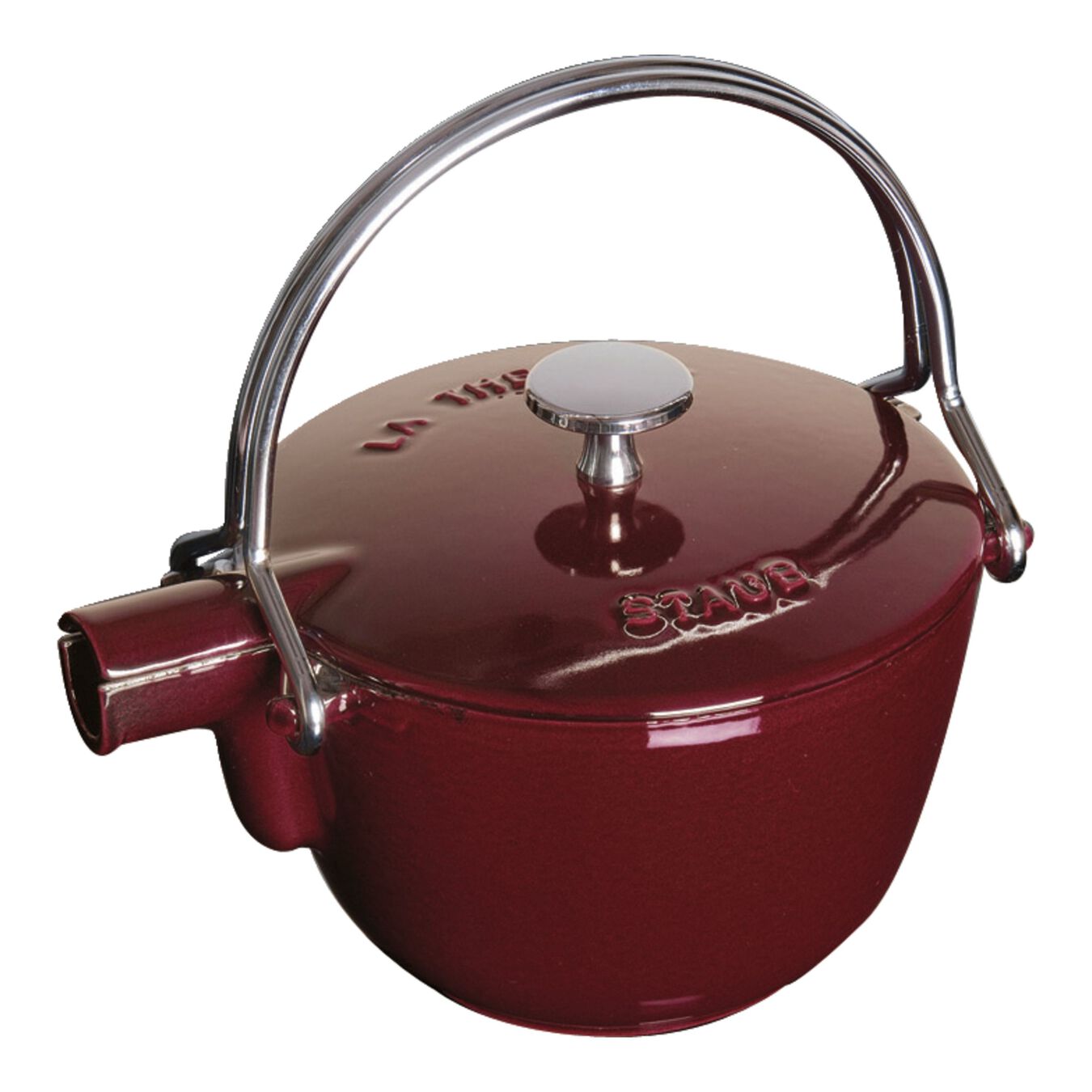 Image of ID 1379679330 Staub Cast Iron Round Tea Kettle 1 qt Grenadine