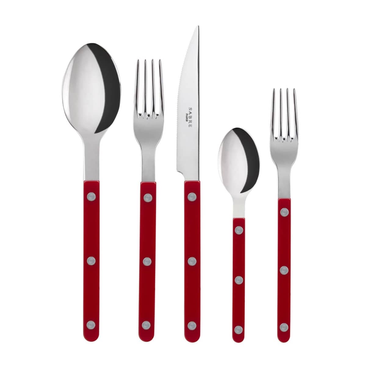 Image of ID 1379680700 Sabre Bistrot 5-Piece Flatware Set Burgundy