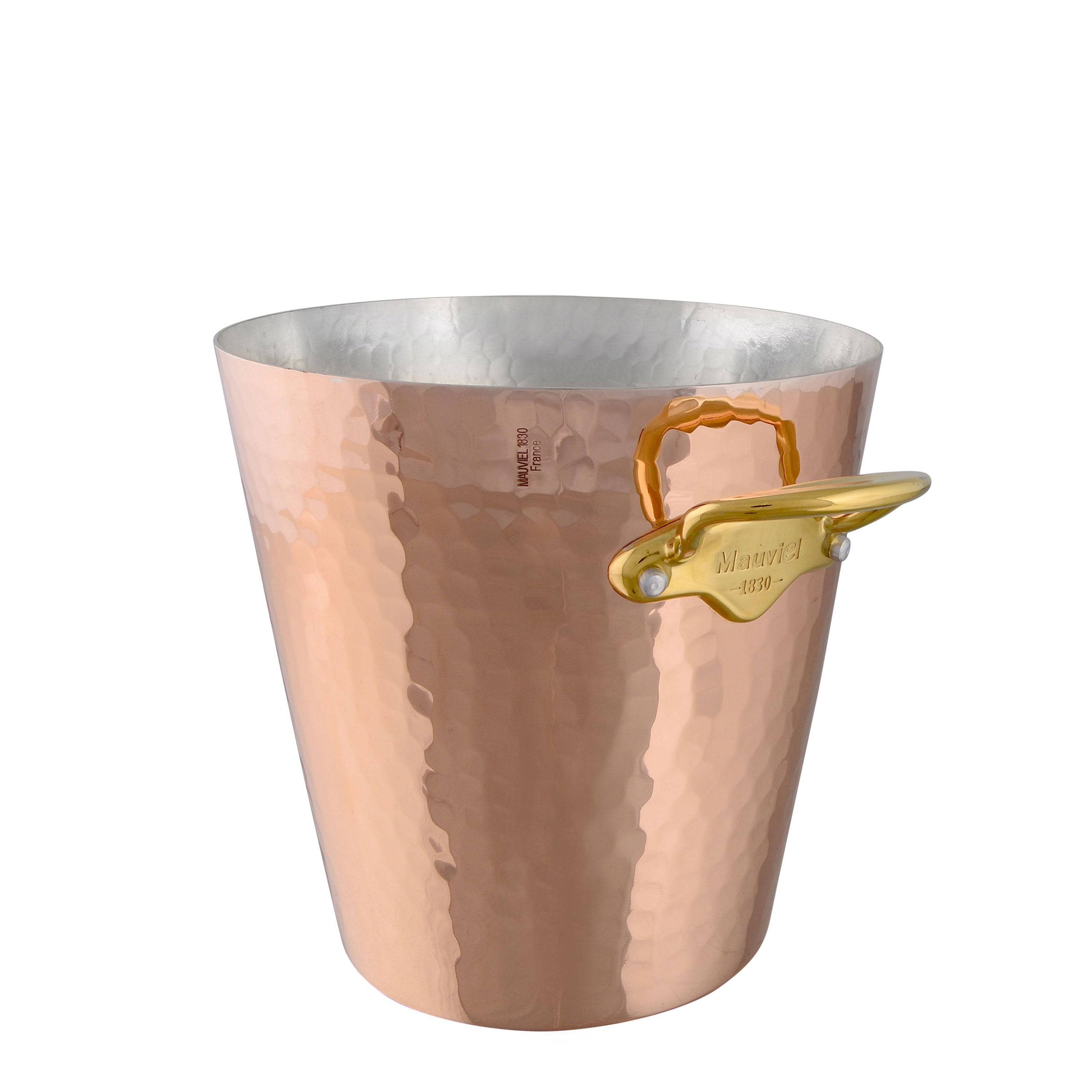 Image of ID 1379680716 Mauviel M'30 Champagne Bucket Hammered Copper & Brass Handles