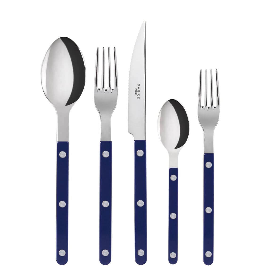 Image of ID 1379681192 Sabre Bistrot 5-Piece Flatware Set Navy Blue