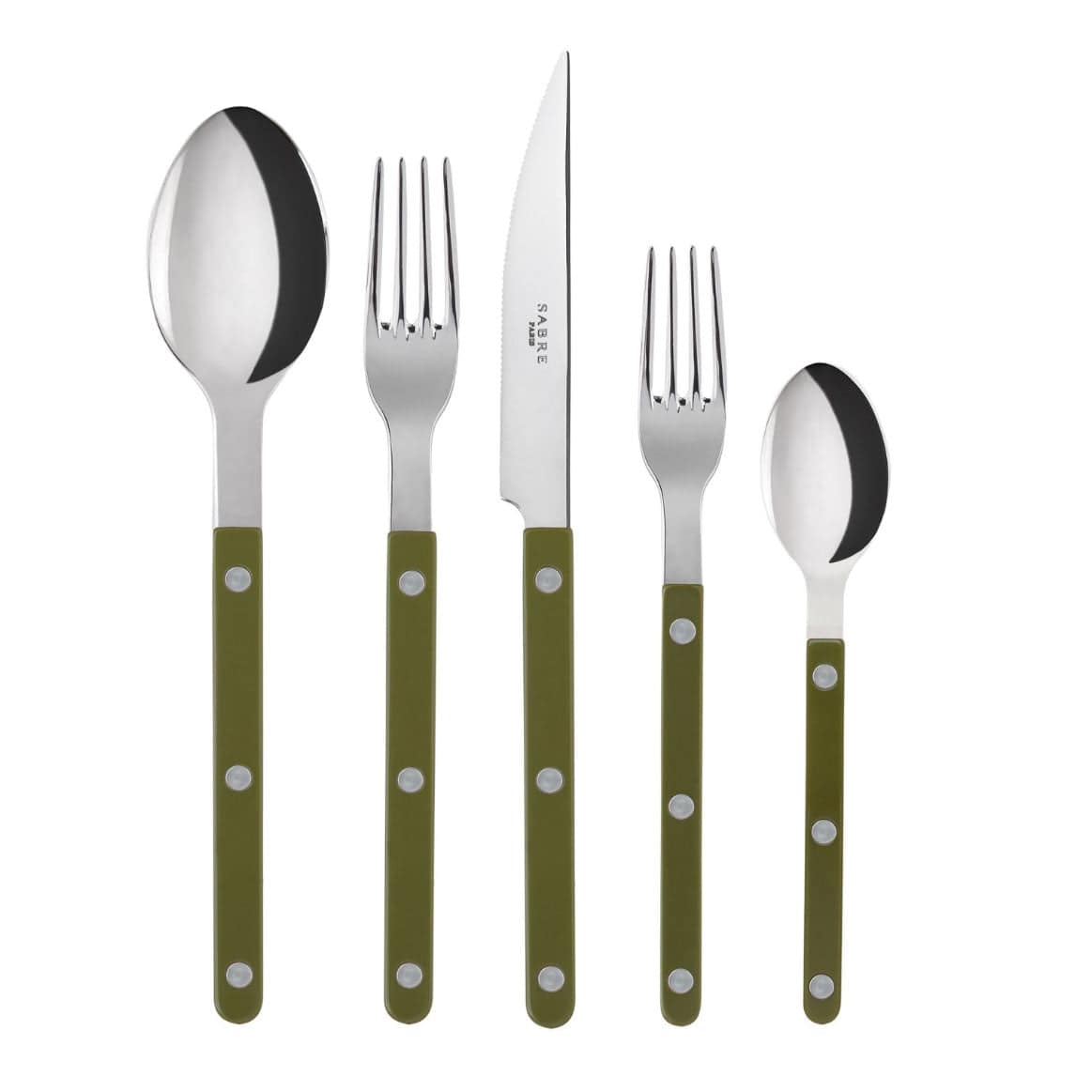 Image of ID 1379681193 Sabre Bistrot 5-Piece Flatware Set Green Fern