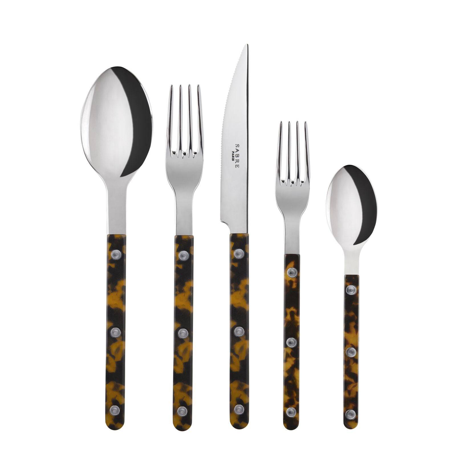 Image of ID 1379681201 Sabre Bistrot 5-Piece Flatware Set Tortoise