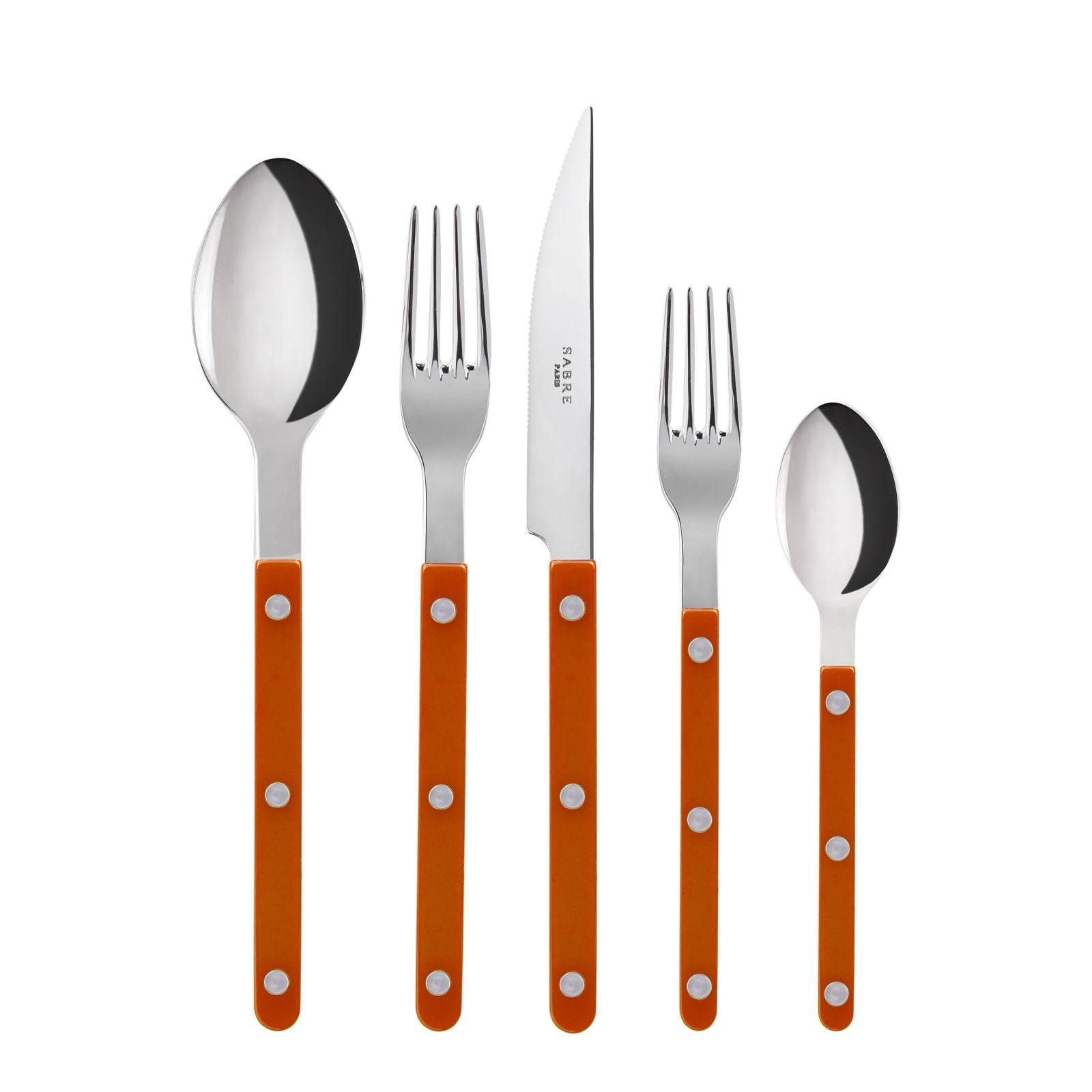 Image of ID 1379681203 Sabre Bistrot 5-Piece Flatware Set Orange