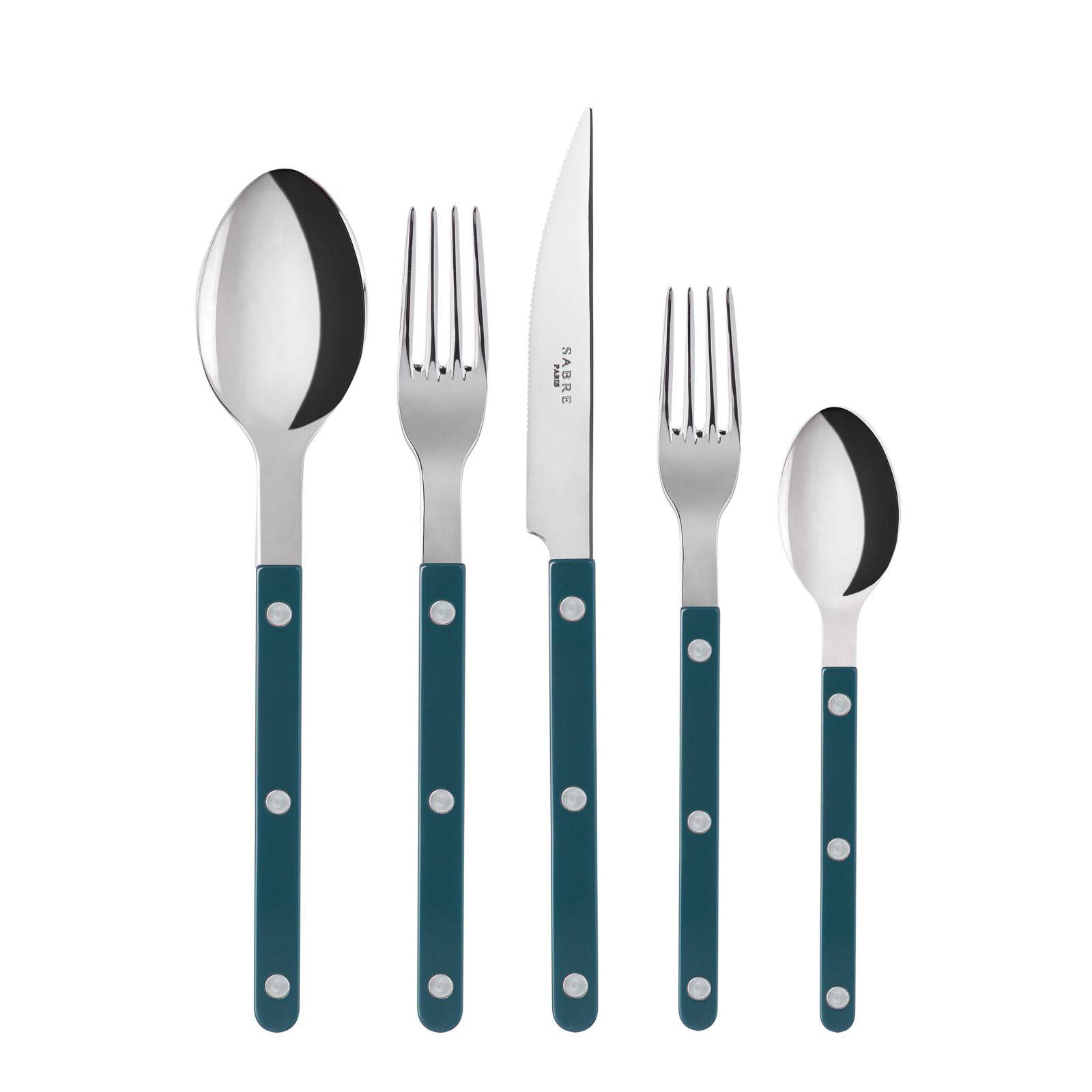 Image of ID 1379681204 Sabre Bistrot 5-Piece Flatware Set Aquamarine