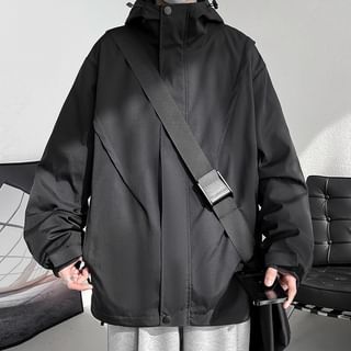 Image of ID 1382485711 Hooded Plain Zip Jacket