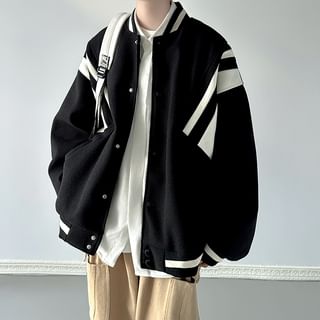 Image of ID 1440836569 Two Tone Button Bomber Jacket