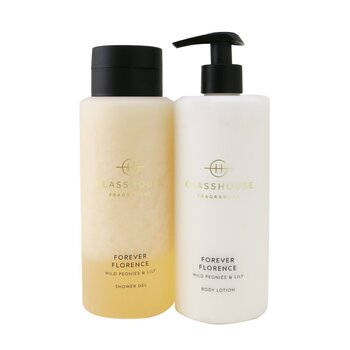 Image of ID 25054263403 GlasshouseForever Florence (Wild Peonies & Lily) Body Duo : Shower Gel + Body Lotion 2x400ml/1352oz